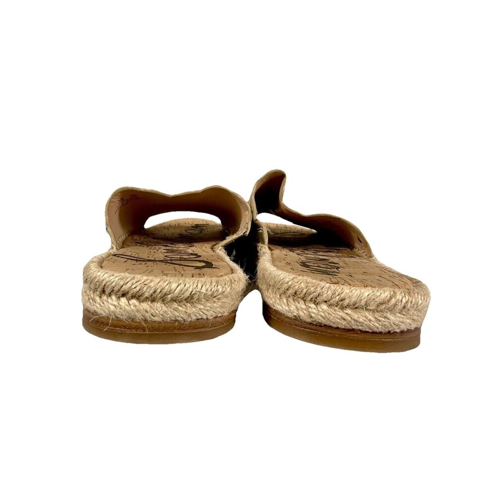 Sam Edelman Andy Leather Espadrille Slide Sandals Gold Scallop Women 11 - Picture 6 of 9
